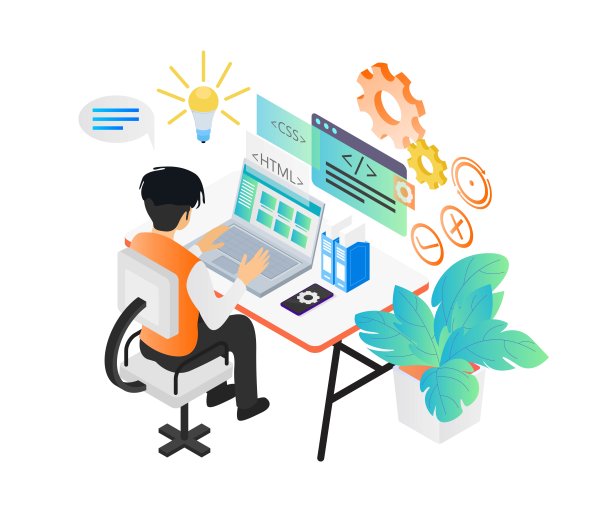 一个用电脑工作的网络程序员图片下载