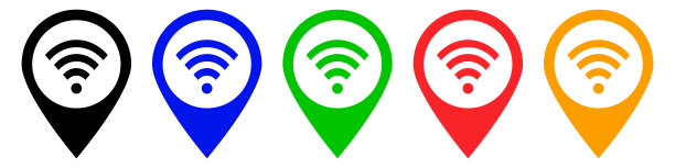 无线网络地图图钉图标集。矢量图图片下载