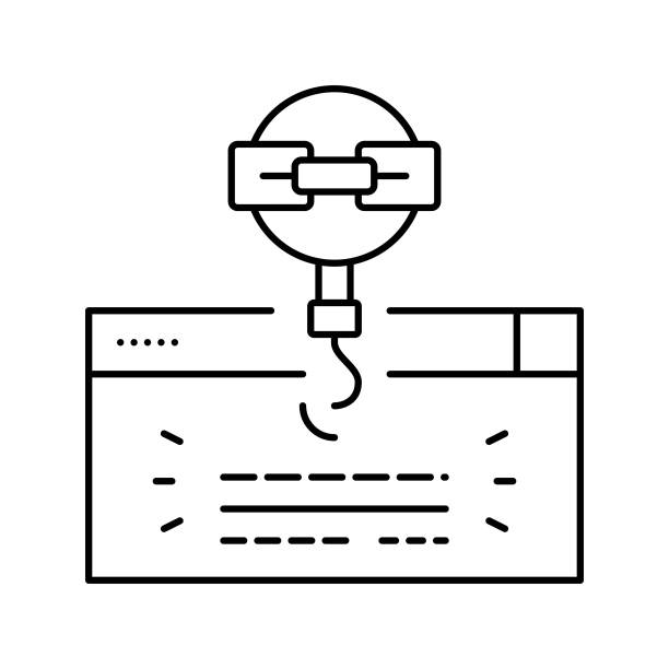 链接与适当的锚文本行图标矢量插图图片下载