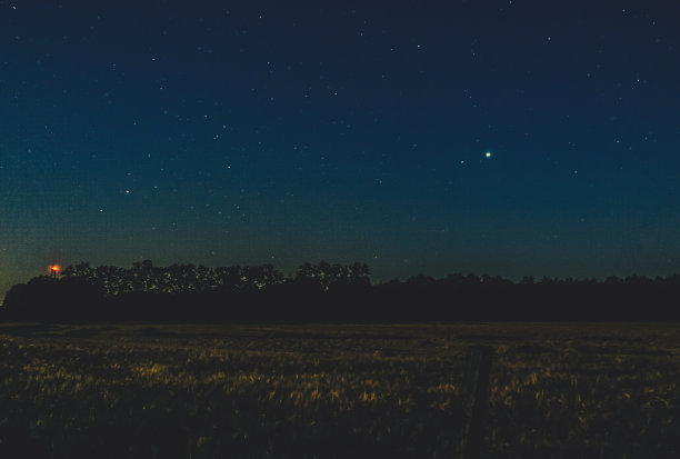 德国黑暗中的田野。图片下载