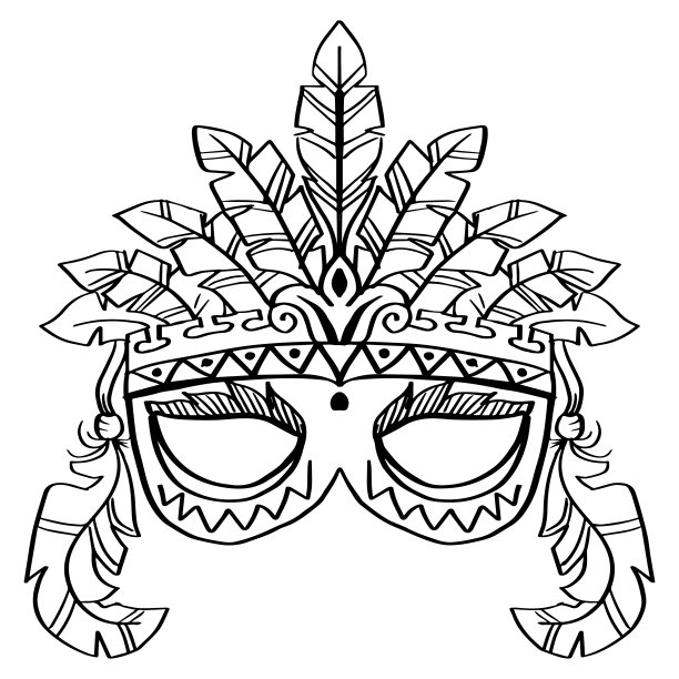 手绘威尼斯狂欢节面具图片下载