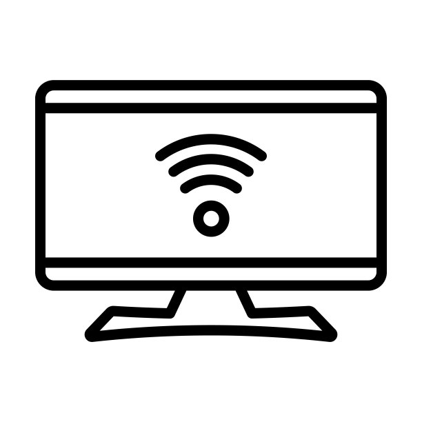 智能电视图标从电子设备收集。薄线性智能电视，电视，屏幕轮廓图标孤立在白色背景。线向量智能电视标识，网络和移动符号。图片下载