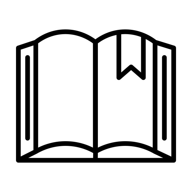 从教育收藏书签图标的书。薄线性书与书签，书签，书大纲图标孤立在白色背景。线矢量书有书签标志，网和符号。图片下载