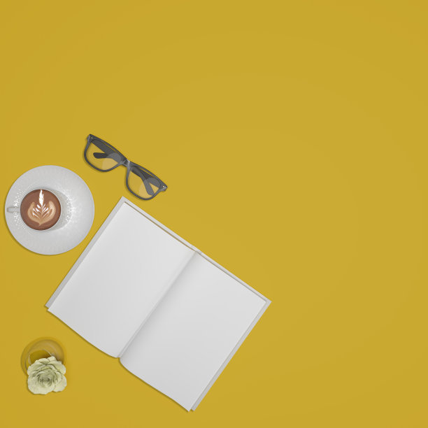 Flatlay模板与copyspace阅读概念图片下载