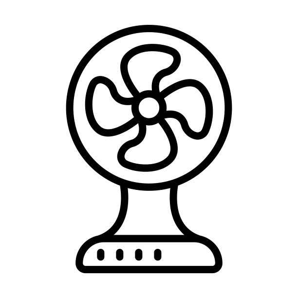 从电子设备收集电风扇图标。薄线性电风扇，风扇，设备轮廓图标孤立在白色背景上。线矢量电风扇标志，网络和移动的符号。图片下载