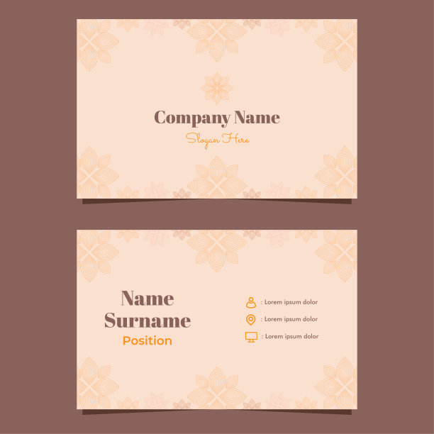 美丽的花瓣名片模板图片下载