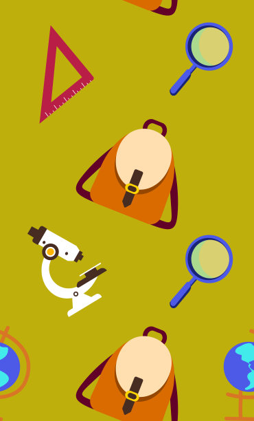 学校用品元素。矢量无缝图案横幅，海报，网站，包装纸，印刷在织物，纺织品。学校文具工具，绿色背景。学生配件。办公文具图片下载