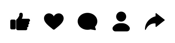 社交媒体图标设置。喜欢，评论，订阅者和分享图标。矢量图图片下载