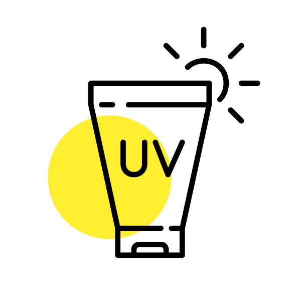 防紫外线图标。防晒乳液可以预防衰老和皮肤癌。像素完美，可编辑的笔画图片下载