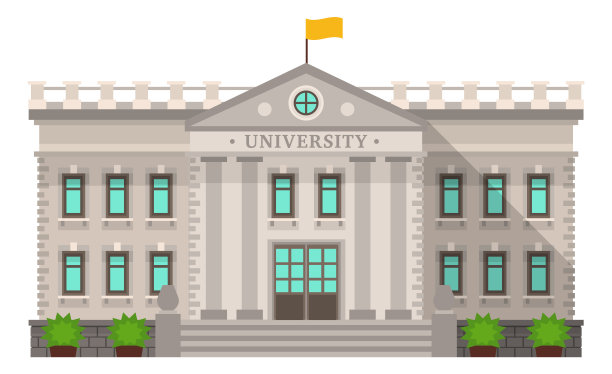 大学图标。高等教育的象征。建筑外观图片下载