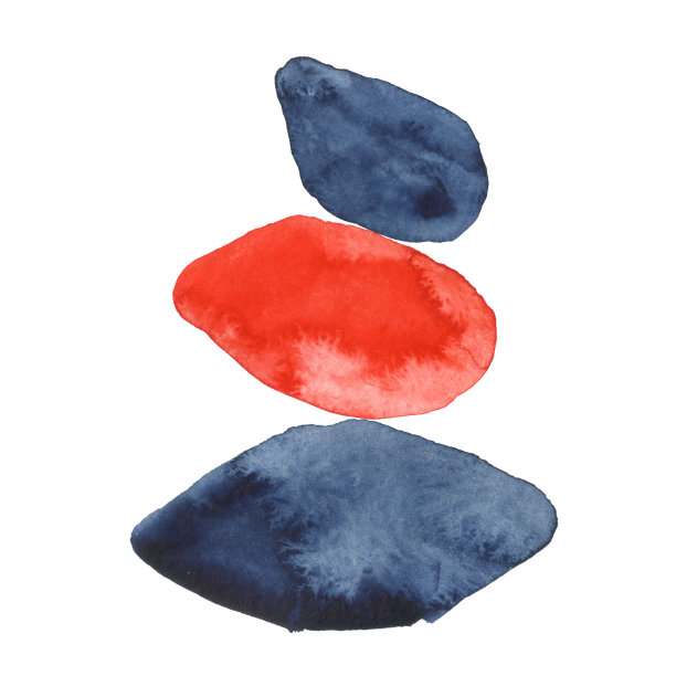 现代最小插图与水彩形状图片下载