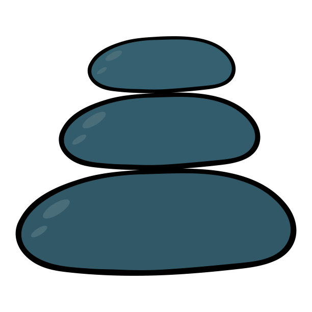海卵石。这些石头被堆在一座禅塔里。颜色向量插图。卡通风格。海洋化石是圆形的。孤立的背景。图片下载