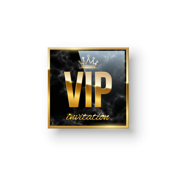 VIP邀请3d方形按钮，金色皇冠，边框和黑色大理石纹理上的文字图片下载