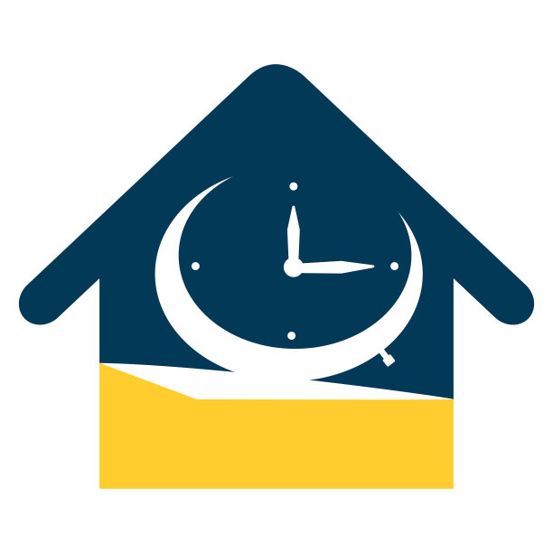 时间时钟标志设计模板。图片下载