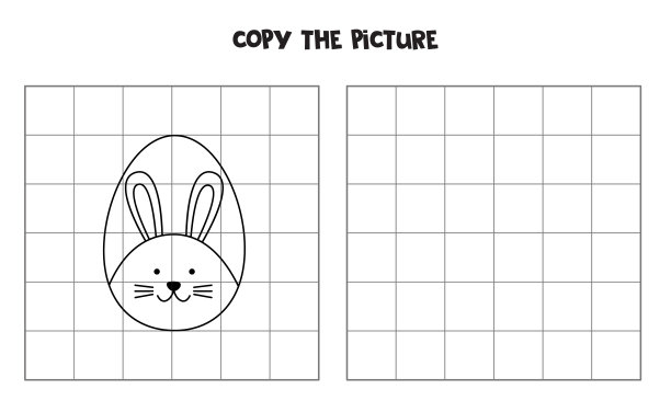 复制黑色和白色复活节彩蛋的图片。孩子们的逻辑游戏。图片下载