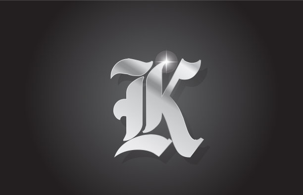 K复古灰色字母字母标志图标设计图片下载