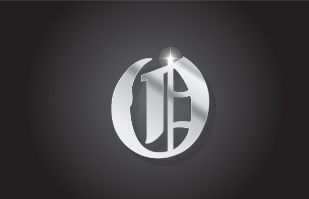 O复古灰色字母字母标志图标设计图片下载