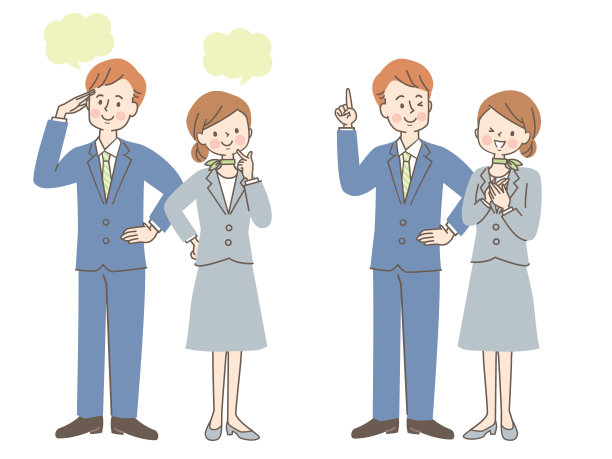 一组穿着西装的男女的面部表情图片下载