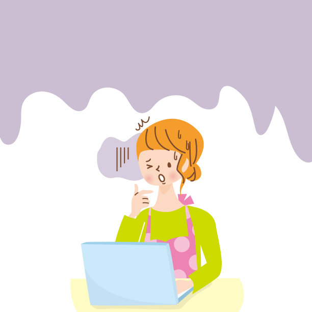 一脸困惑的家庭主妇在使用个人电脑图片下载