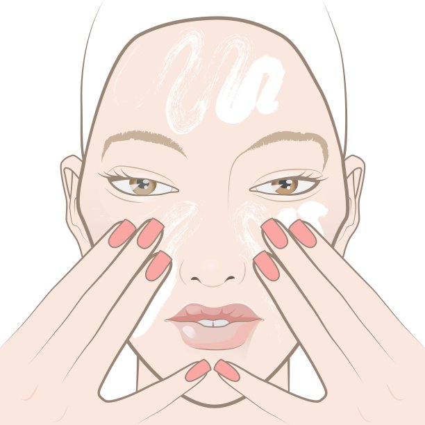 一位年轻女子正在擦面霜图片下载