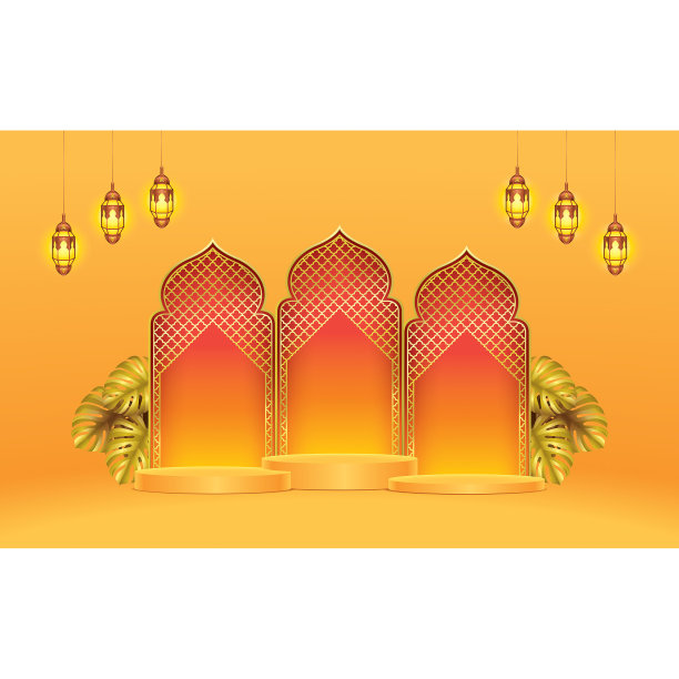 哈里拉雅讲台产品展示与节日装饰图片下载