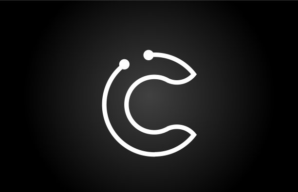 C字母字母标志图标设计与点和图片下载