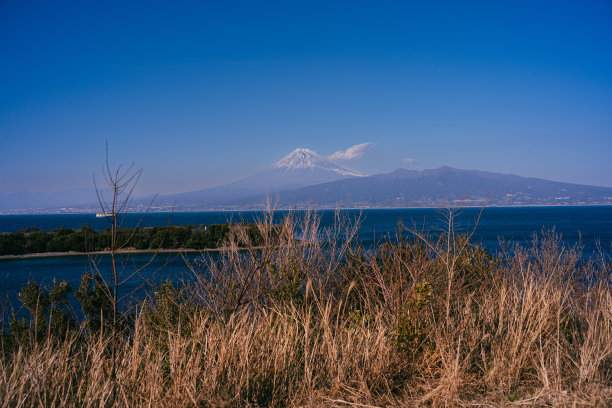 2022年2月，冬季，从伊豆半岛出发的富士山图片下载
