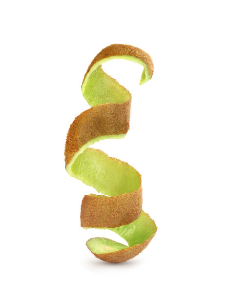 猕猴桃皮肤在白色的背景图片下载