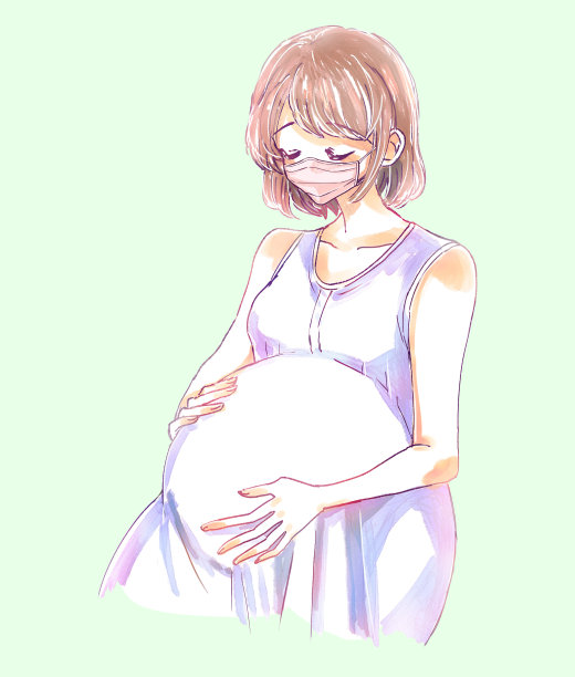 一个平静的孕妇的插图图片下载