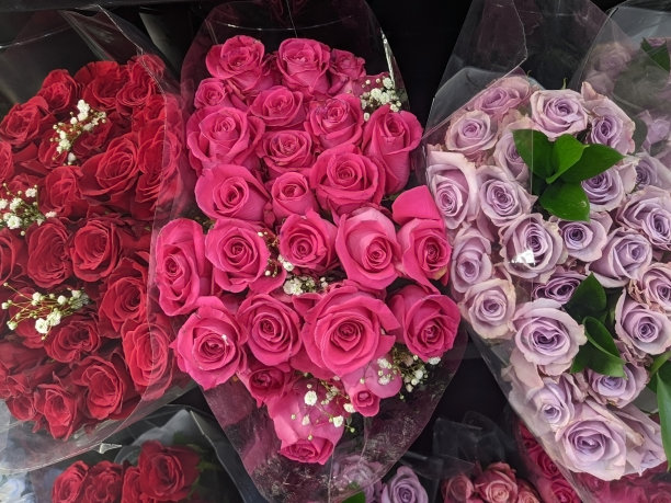 出售彩色玫瑰花束图片下载