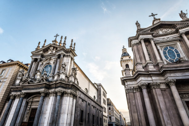 意大利都灵圣卡洛广场的建筑图片下载