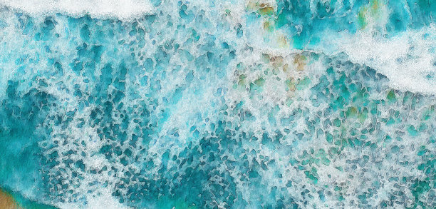 抽象的蓝色水彩背景纸纹理图片下载