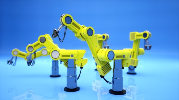 黄色的工业机器人图片下载