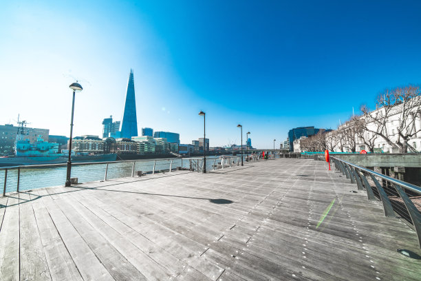 泰晤士河边伦敦城的天际线图片下载