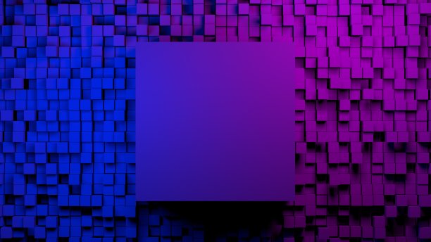 三维块抽象背景。彩色网格立方体纹理数字未来表面。技术、计算机、网络概念图片下载