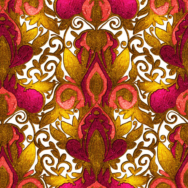 绣有阿拉伯图案的金刺绣图片下载