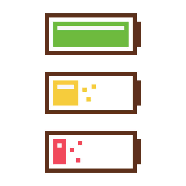 像素艺术电池矢量图标孤立在白色背景。图片下载