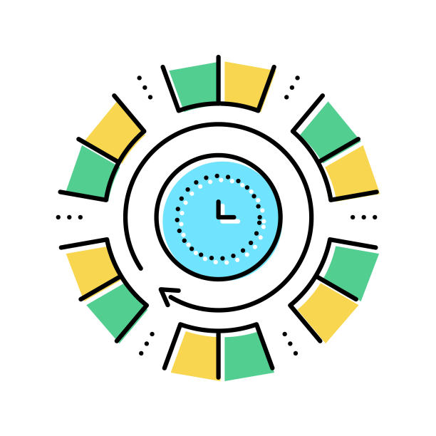 时间运行未来的颜色图标矢量插图图片下载