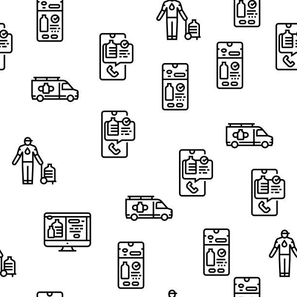 供水服务业务向量无缝模式图片下载