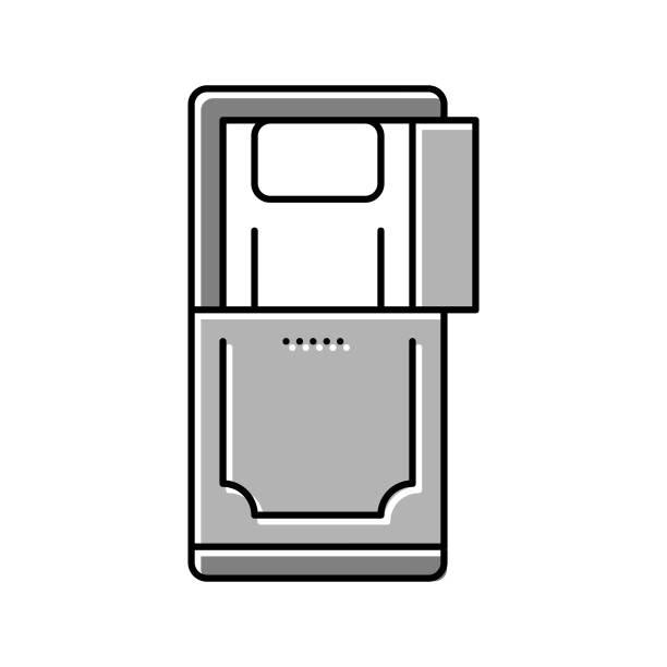 棺材与打开的帽子颜色图标矢量孤立的插图图片下载