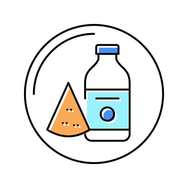 乳品百货商店彩色图标矢量插图图片下载