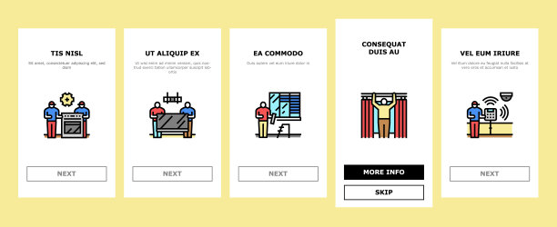 属性维护和修理登船图标集向量图片下载