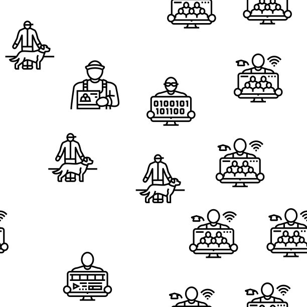 小型企业企业家工作向量无缝模式图片下载