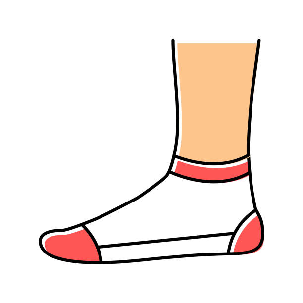 低削减袜子颜色图标矢量孤立的插图图片下载
