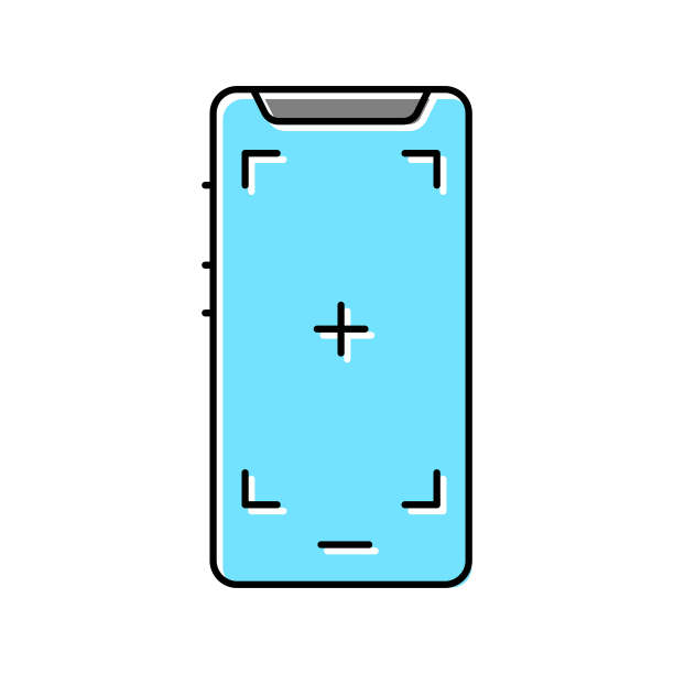 手机照片相机彩色图标矢量插图图片下载