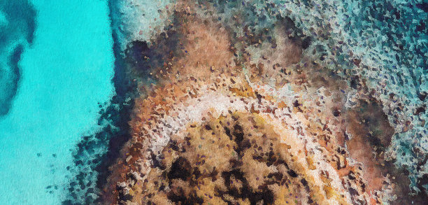 抽象的蓝色水彩背景纸纹理图片下载