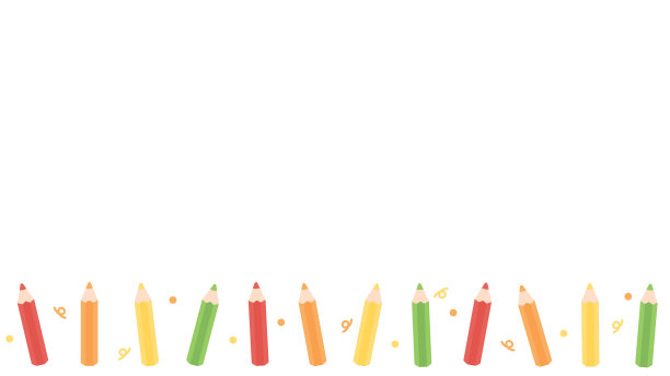 可爱和好玩的粉彩铅笔底部边界无缝图案背景。回到学校的概念。图片下载