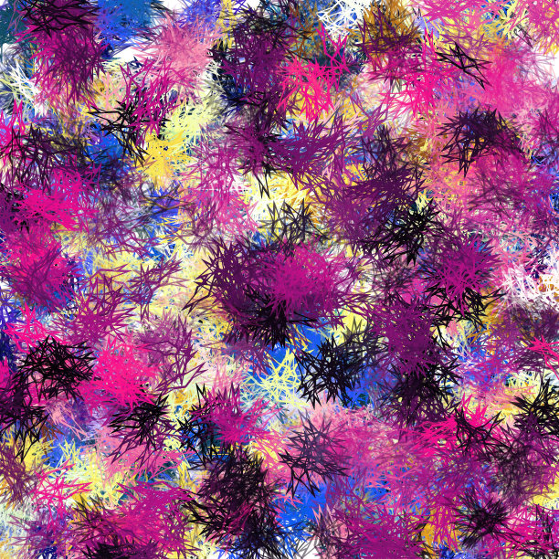 明亮的多色抽象笔触。洋红色、蓝色、黄色和黑色。图片下载