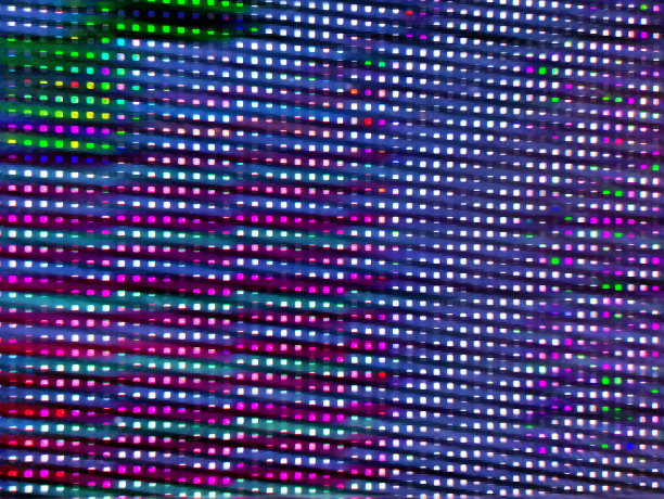 照片中的LED屏幕故障，LED故障，干扰LED面板，像素烧坏图片下载