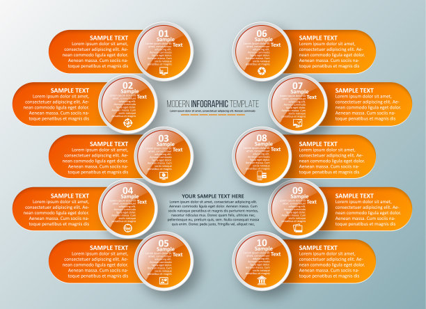 摘要三维纸信息图。业务模板。矢量插图图片下载